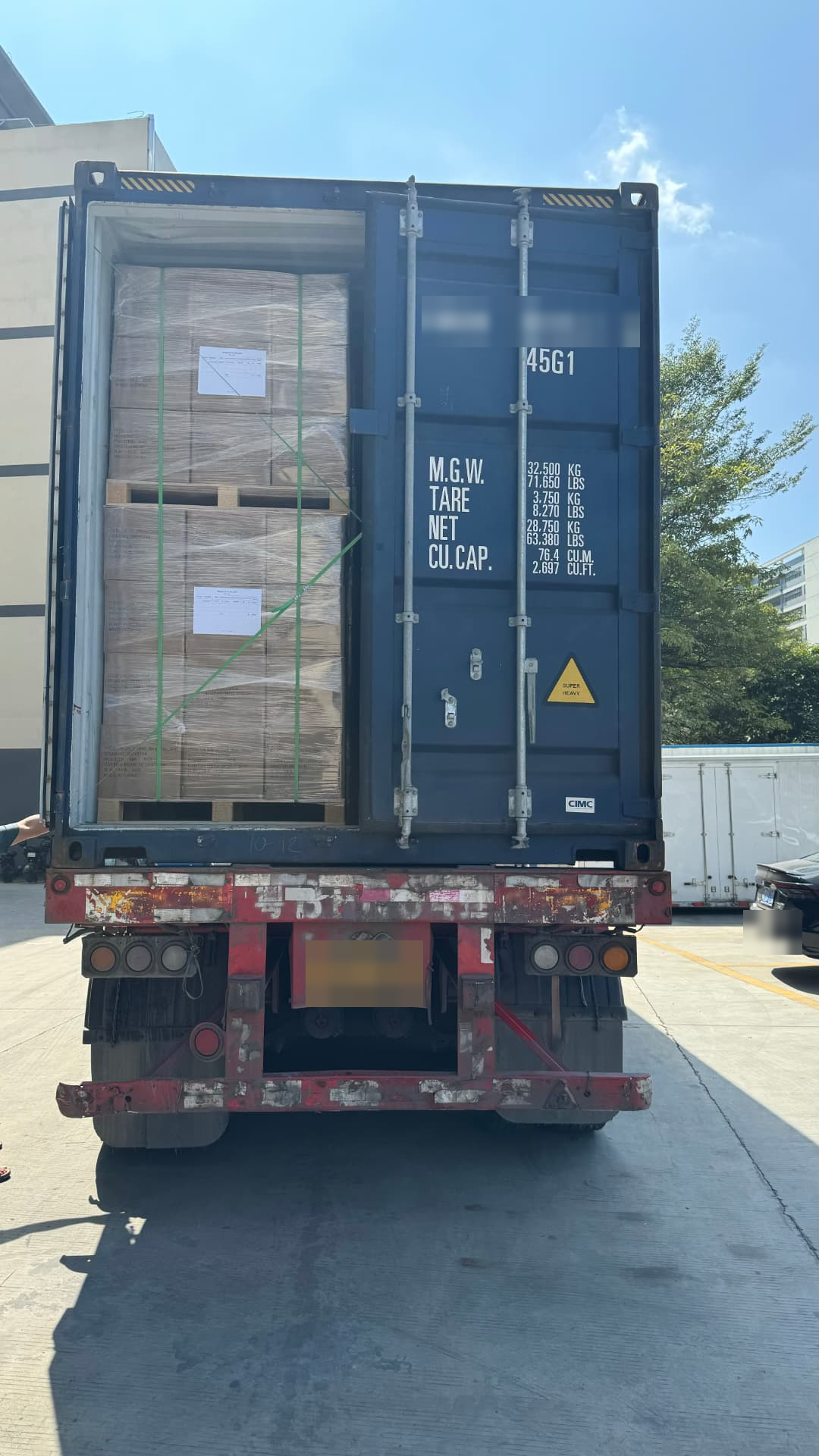 Container loading in progress at our factory.