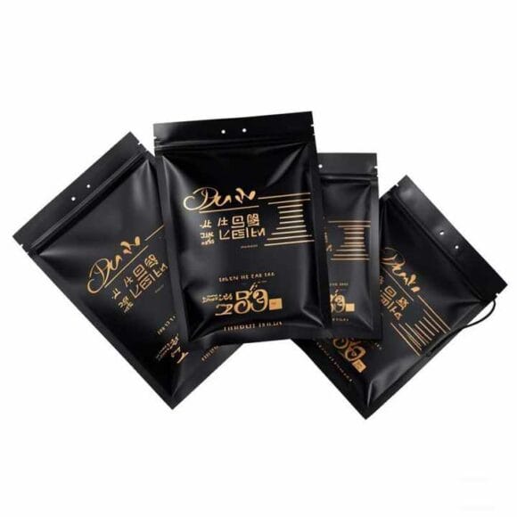 Custom Black Mylar Zip Lock Aluminum Foil Three Side Seal Pouch for Cookies & Food Packaging with Custom Printing - Image 2