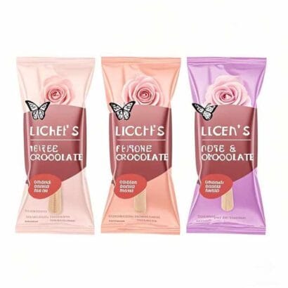 Wholesale Custom Logo Flat Bottom Pouches for Ice Cream & Popsicles | Triple Layer Barrier Mylar Resealable Hot Seal Bags for Chewing Gum & Snacks