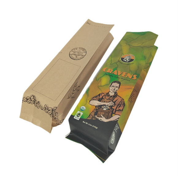 Custom Printed Moisture-Proof Quad Seal Side Gusset Coffee Bags with Valve | Composite Plastic Heat-Sealing Pouches for Coffee Beans - Image 2