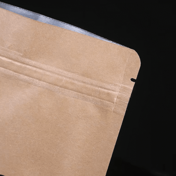 Custom Zipper Kraft Paper Stand-Up Pouches with Clear Window | Aluminum Foil Lined Food Packaging Bags - Image 3