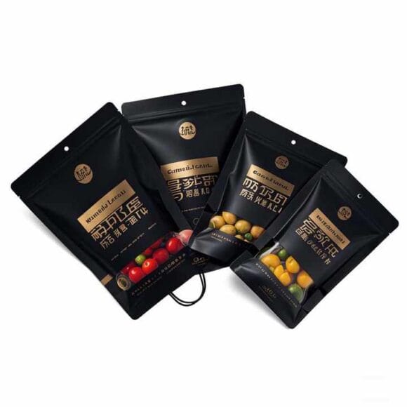 Custom Black Mylar Zip Lock Aluminum Foil Three Side Seal Pouch for Cookies & Food Packaging with Custom Printing - Image 4