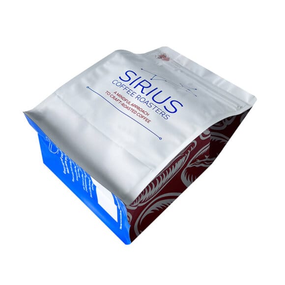 Custom Flat Bottom Coffee Bags with Degassing Valve | White Zipper & Aluminum Foil Flat Bottom Bags for Freshness | OEM Manufacturer - Image 4