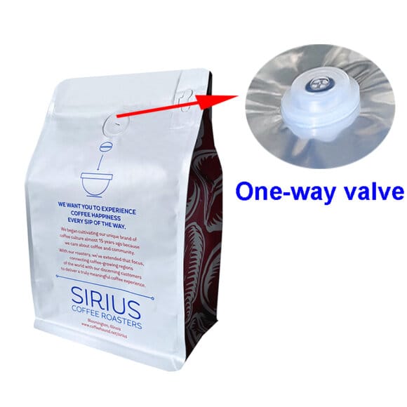 Custom Flat Bottom Coffee Bags with Degassing Valve | White Zipper & Aluminum Foil Flat Bottom Bags for Freshness | OEM Manufacturer - Image 5