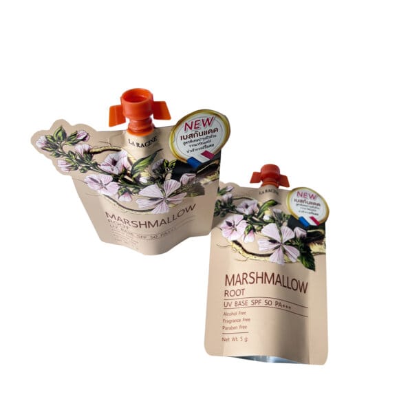 Custom Aluminum Foil Special Shaped Pouch Cosmetics Sunscreen Sample Packaging Bag with Spout - Image 6