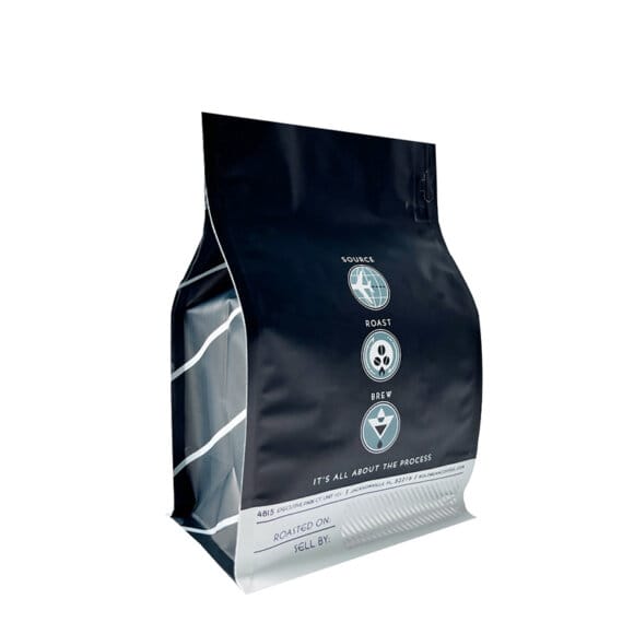 Custom Logo Printed Aluminum Foil Flat Bottom Stand up Pouch Coffee Bean Packaging Bag with Tab Zipper - Image 7