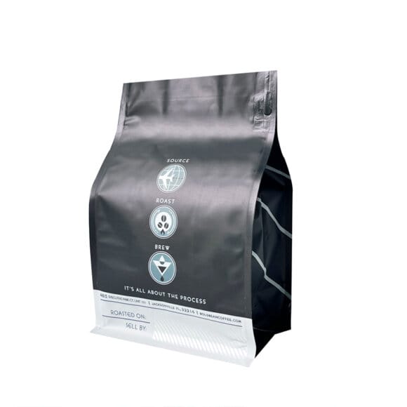 Custom Logo Printed Aluminum Foil Flat Bottom Stand up Pouch Coffee Bean Packaging Bag with Tab Zipper - Image 2