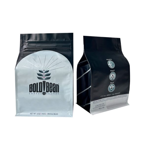 Custom Logo Printed Aluminum Foil Flat Bottom Stand up Pouch Coffee Bean Packaging Bag with Tab Zipper - Image 3