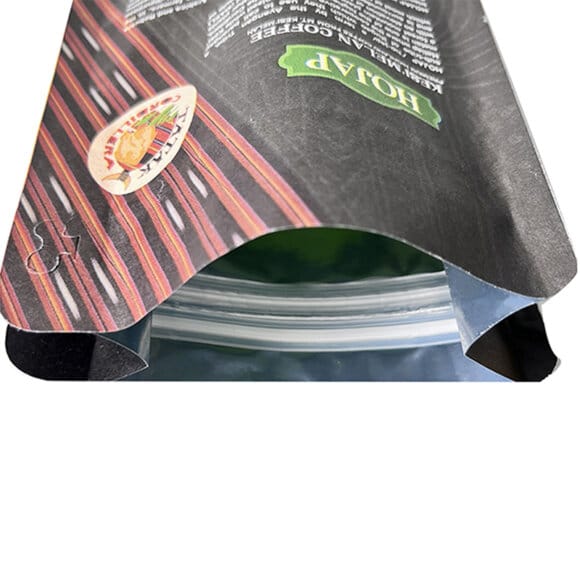Custom Moisture Aluminum Foil Lining Flat Bottom Coffee Pouch Kraft Paper Stand up Zipper Packaging Bag - Image 5