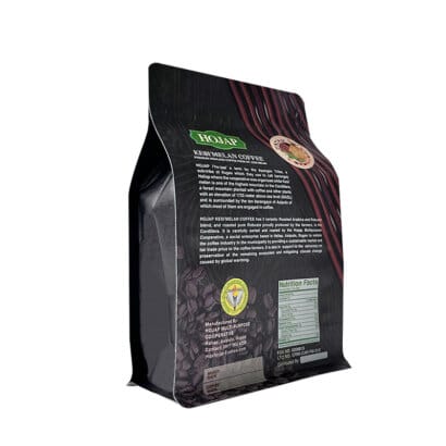 Custom Moisture Aluminum Foil Lining Flat Bottom Coffee Pouch Kraft Paper Stand up Zipper Packaging Bag