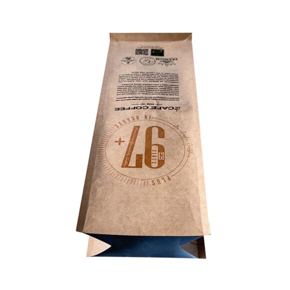 Custom Printed Foil Lined Kraft Paper Side Gusset Flat Bottom Coffee Beans Packaging Bags With One-way Valve - Image 5