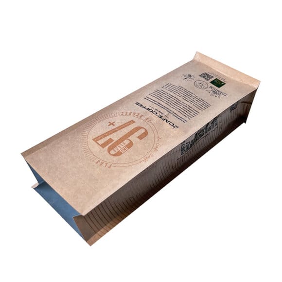 Custom Printed Foil Lined Kraft Paper Side Gusset Flat Bottom Coffee Beans Packaging Bags With One-way Valve - Image 8