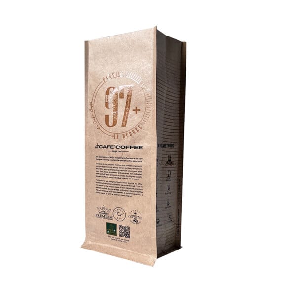 Custom Printed Foil Lined Kraft Paper Side Gusset Flat Bottom Coffee Beans Packaging Bags With One-way Valve - Image 9