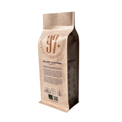 Custom Printed Foil Lined Kraft Paper Side Gusset Flat Bottom Coffee Beans Packaging Bags With One-way Valve