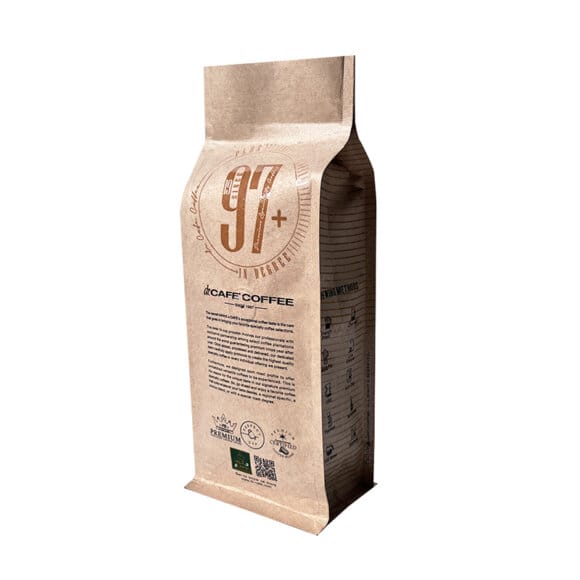 Custom Printed Foil Lined Kraft Paper Side Gusset Flat Bottom Coffee Beans Packaging Bags With One-way Valve