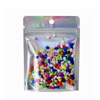 Custom Aluminum Foil Stand up Zip Lock Pouch One Side Clear Holographic Plastic Packaging Bag