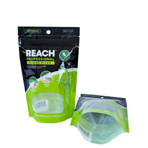 Stand up Pouch Manufacturers Custom Recyclable Dental Floss Packaging Pouches with Irregular Clear Window - Image 5