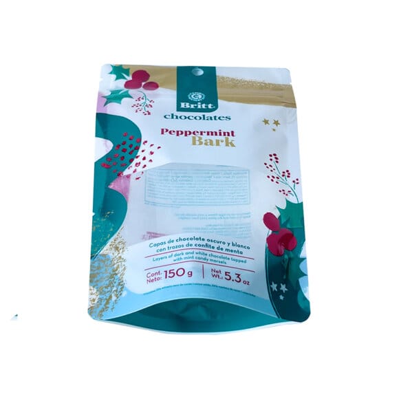 Custom 150g Recyclable Stand Up Pouches | Resealable Zip Lock Chocolate Packaging Bags with Display Window | Eco-Friendly Food Packaging Manufacturer - Image 4