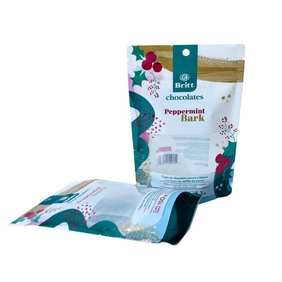 Custom 150g Recyclable Stand Up Pouches | Resealable Zip Lock Chocolate Packaging Bags with Display Window | Eco-Friendly Food Packaging Manufacturer - Image 7