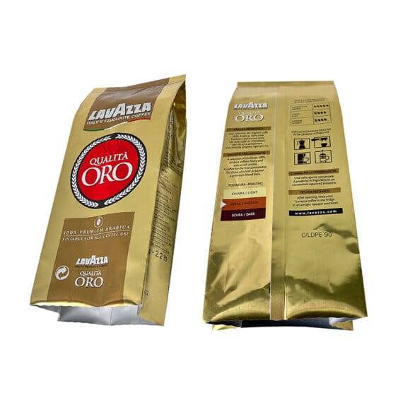 Custom Golden Aluminum Foil Coffee Packaging Bags | Side Gusset Stand Up Pouches with Degassing Valve for Coffee Beans & Powder | OEM Manufacturer - Image 10