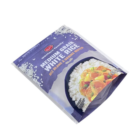 Custom Recyclable Stand Up Pouch for Rice Storage | Zipper Resealable Bag with Irregular Clear Window | Eco-Friendly OEM Packaging Manufacturer - Image 3