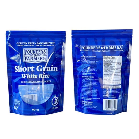 Custom Printed Resealable Stand up Pouch with Zipper and Irregular Window Recyclable Rice Retail Packaging Bags - Image 8