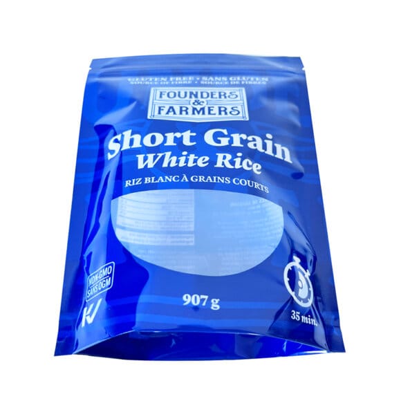 Custom Printed Resealable Stand up Pouch with Zipper and Irregular Window Recyclable Rice Retail Packaging Bags - Image 2