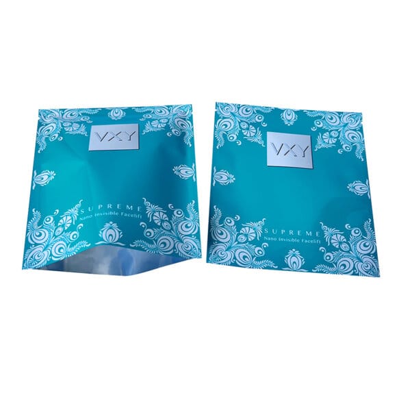 Custom Aluminum Foil Skincare Mask Packaging | Three Side Sealed Moisture Proof Flat Pouch Manufacturer | OEM Cosmetic Mask Bags - Image 4