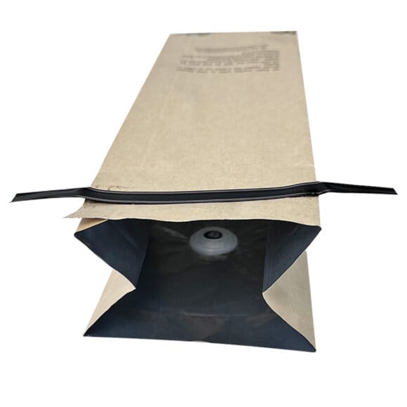 Custom Printed Foil Lined Kraft Paper Pouch Moisture-Proof Quad Seal Side Gusset Coffee Bags with valve and tin tie - Image 6
