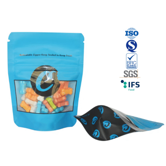 Custom Logo Printed Doypack Smell Proof Child-Resistant Stand Up Pouch | Matte Finish Ziplock Mylar Bags for Secure Product Packaging - Image 3