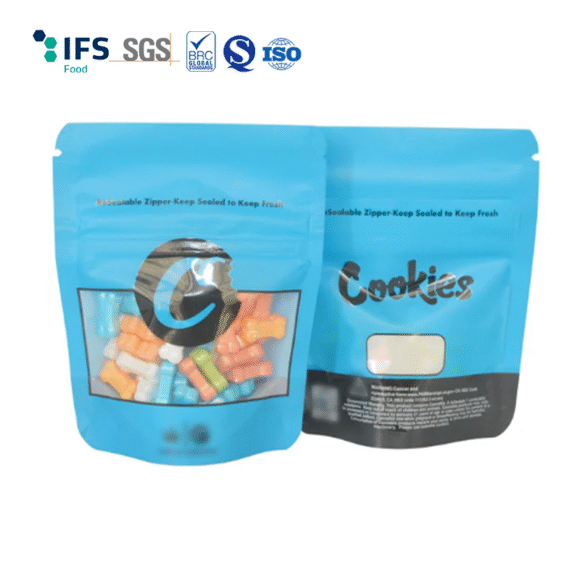 Custom Logo Printed Doypack Smell Proof Child-Resistant Stand Up Pouch | Matte Finish Ziplock Mylar Bags for Secure Product Packaging - Image 2