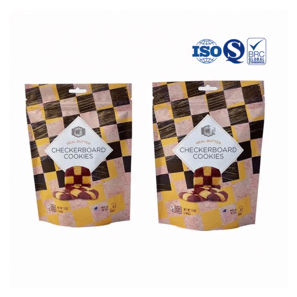 Custom Printed Food Grade Doypack Pouch | Ziplock Aluminum Foil Stand Up Plastic Mylar Bag for Biscuit Snack Cookie Packaging | Multi-Layer Barrier Protection - Image 9