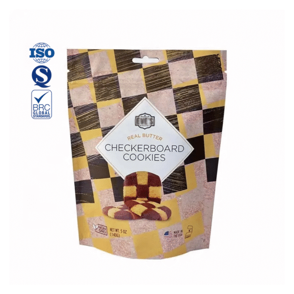 Custom Printed Food Grade Doypack Pouch | Ziplock Aluminum Foil Stand Up Plastic Mylar Bag for Biscuit Snack Cookie Packaging | Multi-Layer Barrier Protection - Image 6