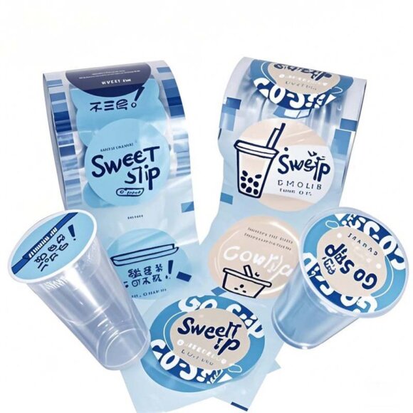 Custom Logo Printed Disposable Plastic Fruit Tea Cup Sealer Film Roll | Glossy Surface Food Grade Laminated Material for Juice Beverage Packaging | ISO9001 & BRC Certified - Image 2