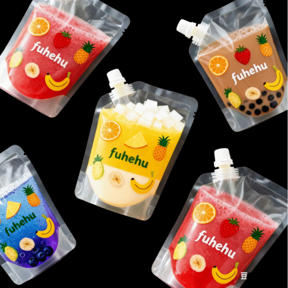 Custom Logo Food Grade Transparent Liquid Beverage Bags | Plastic Juice Packaging Spout Pouches for Milk Honey Tomato Sauce | Leak-Proof Drink Packaging - Image 7