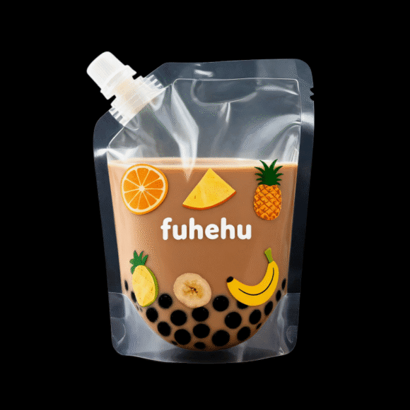 Custom Logo Food Grade Transparent Liquid Beverage Bags | Plastic Juice Packaging Spout Pouches for Milk Honey Tomato Sauce | Leak-Proof Drink Packaging - Image 3
