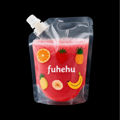 Custom Logo Food Grade Transparent Liquid Beverage Bags | Plastic Juice Packaging Spout Pouches for Milk Honey Tomato Sauce | Leak-Proof Drink Packaging