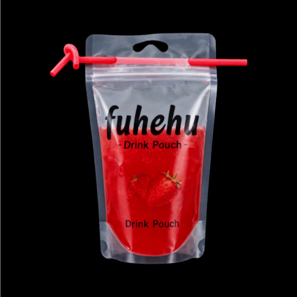 BPA Free Customized Food Grade Drinking Juice Packaging Bag | Summer Cooling Drinking Pouch with Straw | Safe Beverage Stand Up Pouch - Image 3