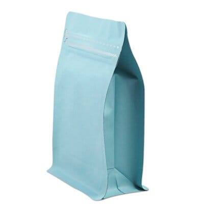 Custom Printed Flat Bottom Stand up Coffee Pouches with Degassing Valve | Resealable Zipper & Aluminum Foil Square Bottom Bags