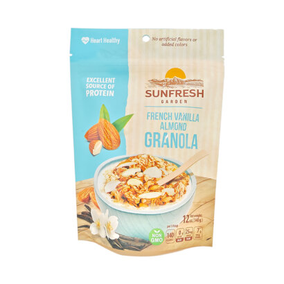 Custom Printed Resealable Stand Up Pouch with Window | Moisture Proof Snacks Candy Instant Oatmeal Cashew Nuts Packaging Bag | OEM Food Grade Zipper Top Pouches