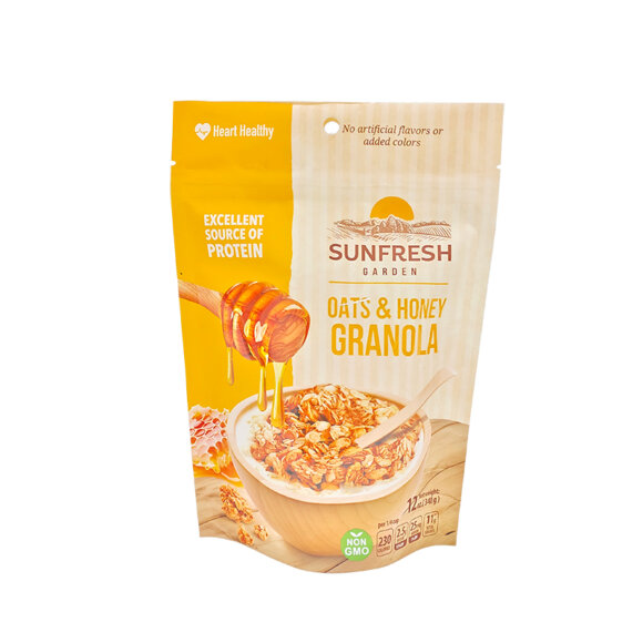 Custom Printed Resealable Stand Up Pouch with Window | Moisture Proof Snacks Candy Instant Oatmeal Cashew Nuts Packaging Bag | OEM Food Grade Zipper Top Pouches - Image 2