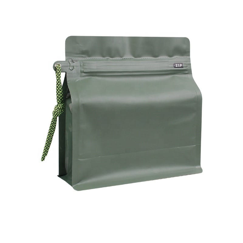 Wholesale Custom Printed Moisture Proof Flat Bottom Stand up Pouches with Resealable Zipper & Aluminum Foil Square Bottom Coffee Bags
