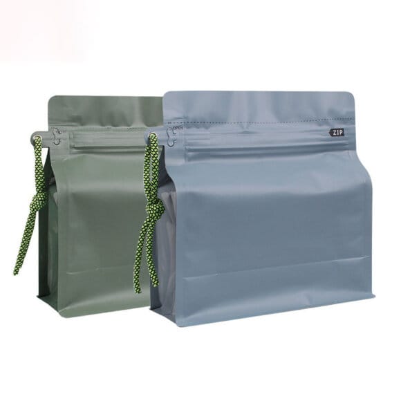 Wholesale Custom Printed Moisture Proof Flat Bottom Stand up Pouches with Resealable Zipper & Aluminum Foil Square Bottom Coffee Bags - Image 6