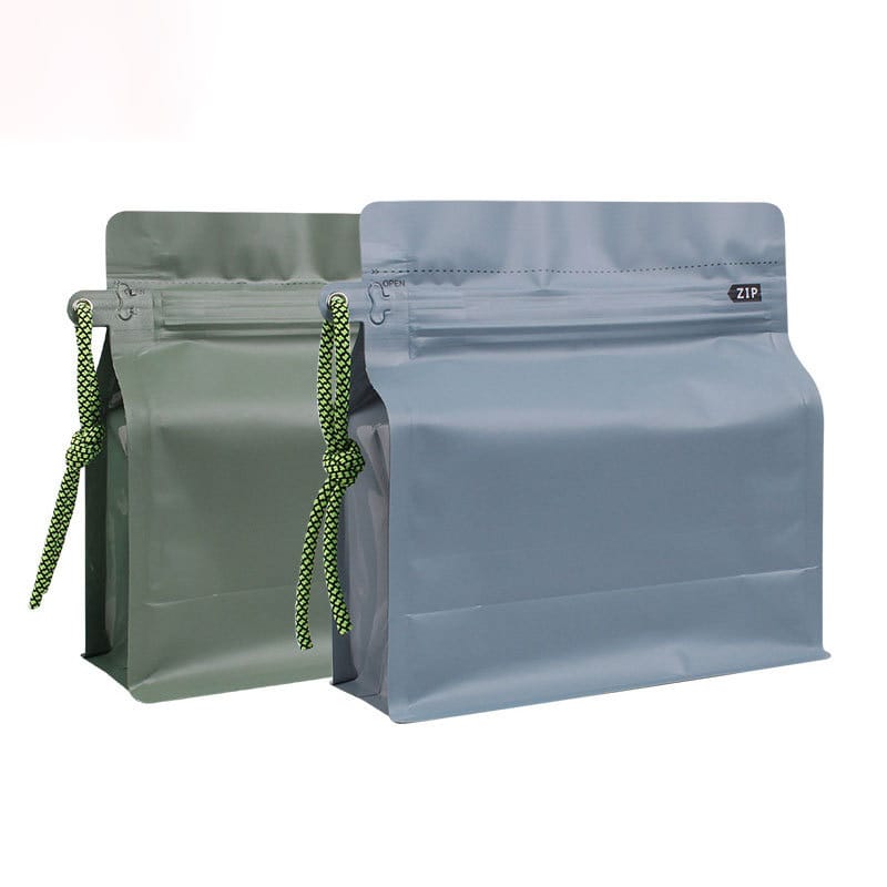 Wholesale Custom Printed Moisture Proof Flat Bottom Stand up Pouches with Resealable Zipper & Aluminum Foil Square Bottom Coffee Bags - Image 6