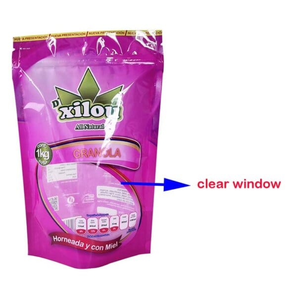 Custom Printed Stand Up Mylar Bags with Zipper & Clear Window | Moisture Proof Food Packaging for Coffee, Snacks, Nuts, Rice & Oatmeal | PET+PE Composite Material - Image 6