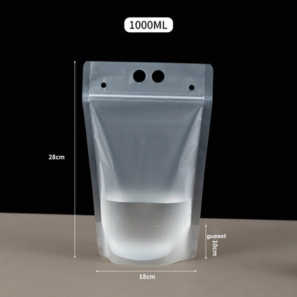 Customizable Logo Reusable Stand-Up Drink Pouches | 100ml 200ml 250ml Beverage Packaging with Straws | Leak-Proof Juice & Milk Pouches - Image 6