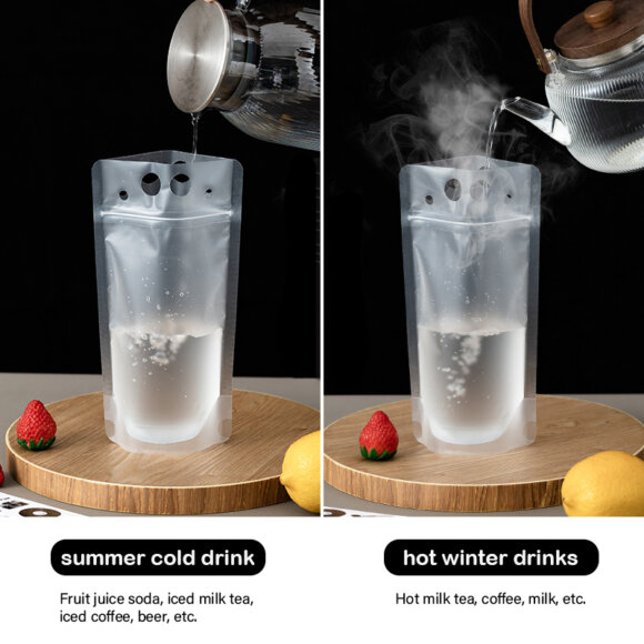 Customizable Logo Reusable Stand-Up Drink Pouches | 100ml 200ml 250ml Beverage Packaging with Straws | Leak-Proof Juice & Milk Pouches - Image 7
