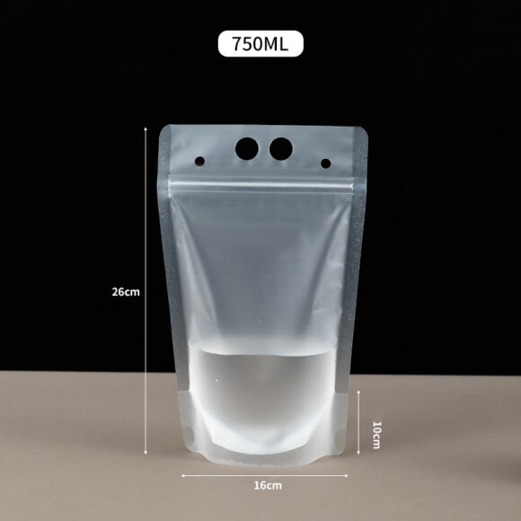 Customizable Logo Reusable Stand-Up Drink Pouches | 100ml 200ml 250ml Beverage Packaging with Straws | Leak-Proof Juice & Milk Pouches - Image 5