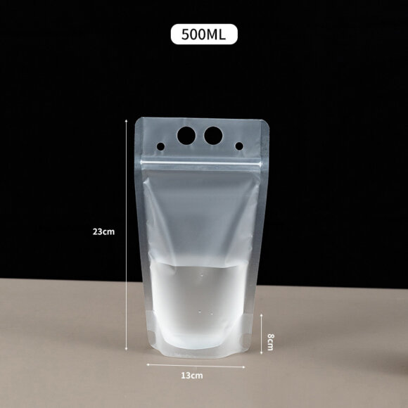 Customizable Logo Reusable Stand-Up Drink Pouches | 100ml 200ml 250ml Beverage Packaging with Straws | Leak-Proof Juice & Milk Pouches - Image 4