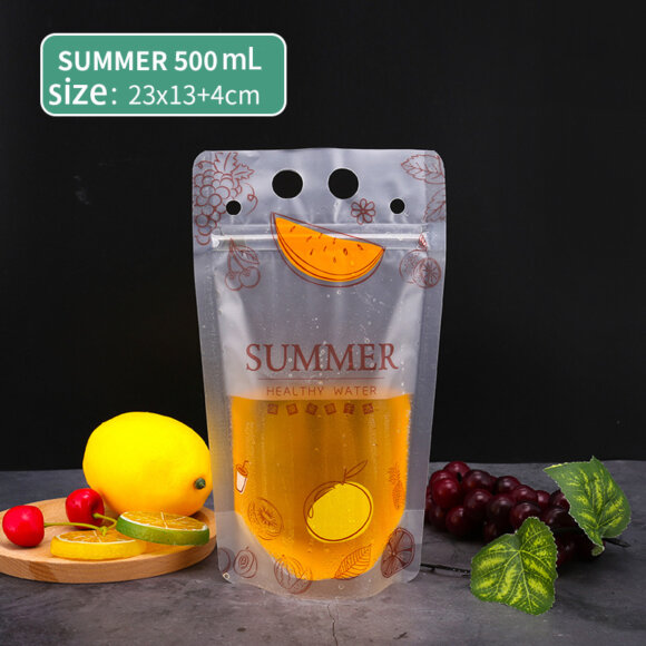 Wholesale Custom Transparent Plastic Ziplock Drink Bag | Reusable Beverage & Food Packaging for Cold Frozen Pouch Milk | Security Sealed Stand Up Pouch - Image 3
